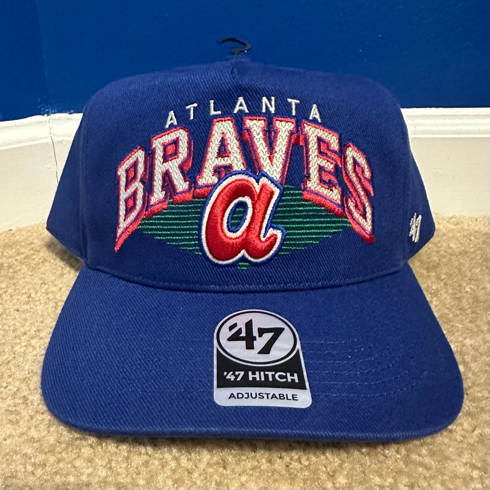 Atlanta Braves Cooperstown Ponoma '47 Brand Blue Hitch Snapback Hat New